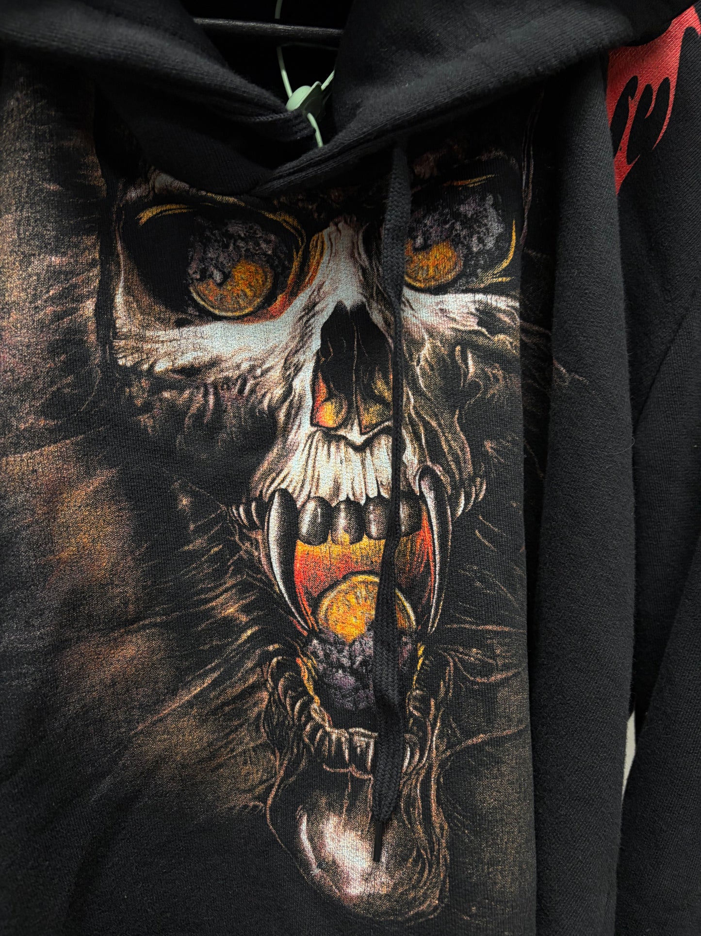 AW2018 Vetements ‘Misplaced Skull’ Cropped Black Graphic Hoodie