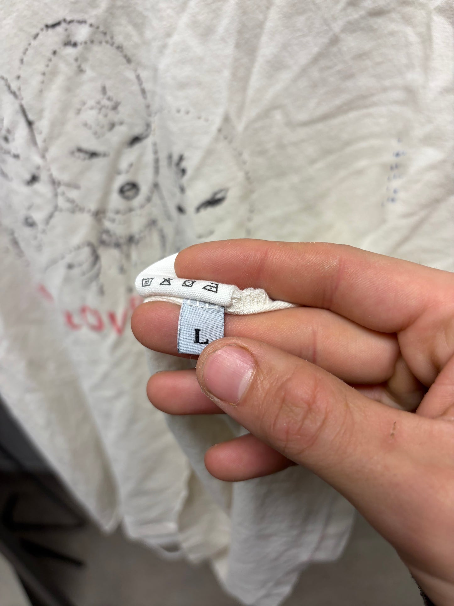 Paly ‘We Love You Bitch’ Distressed White Graphic T-Shirt