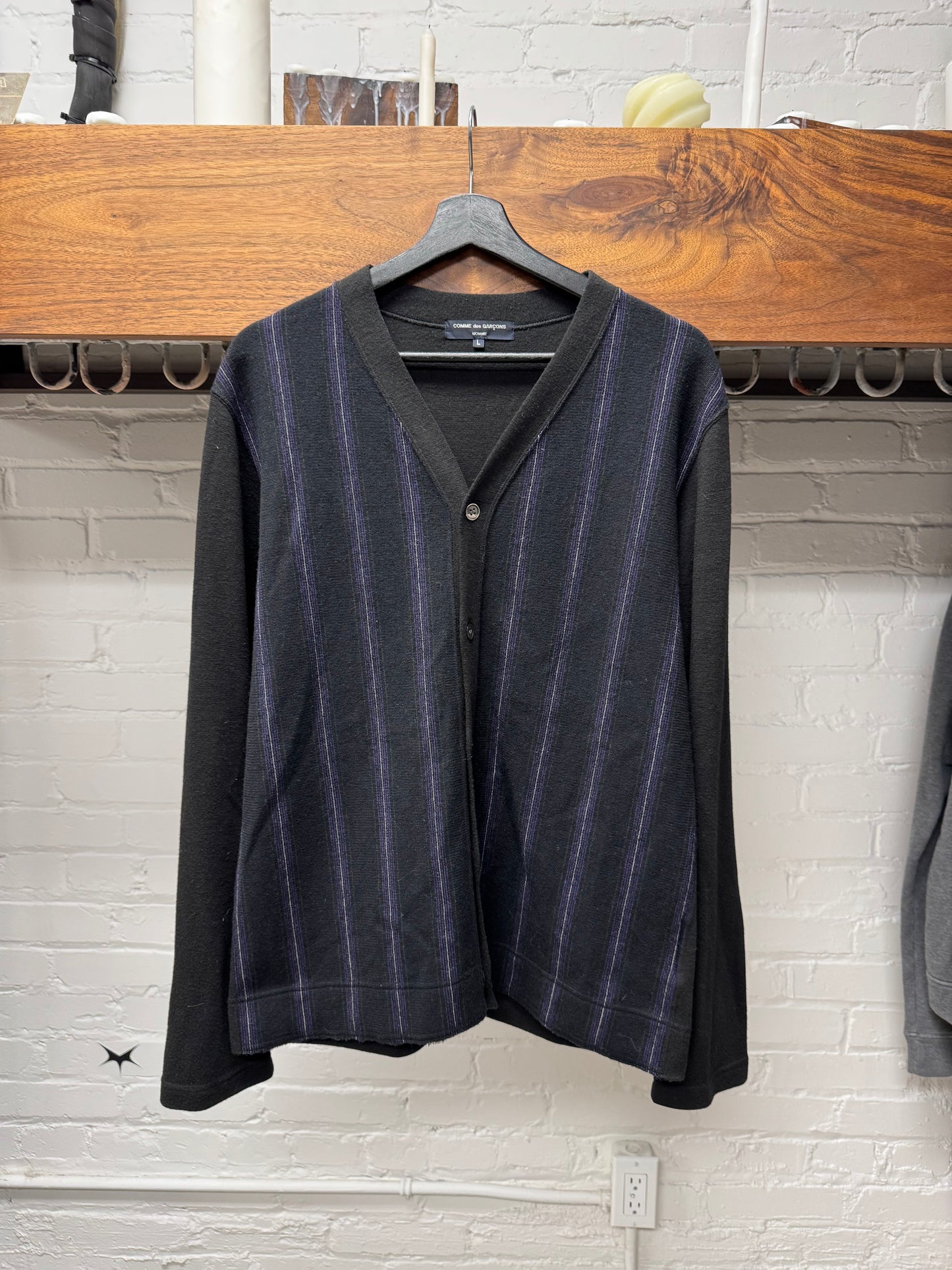 AW16 Comme des Garçons Striped Two Tone Cardigan Sweater