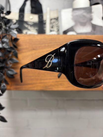 Blumarine Black/Gold Wide Frame Sunglasses