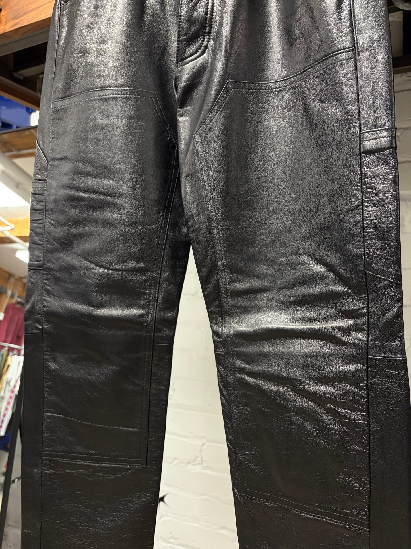 SS2022 Enfants Riches Deprimes Black Lambskin Leather Carpenter Pants