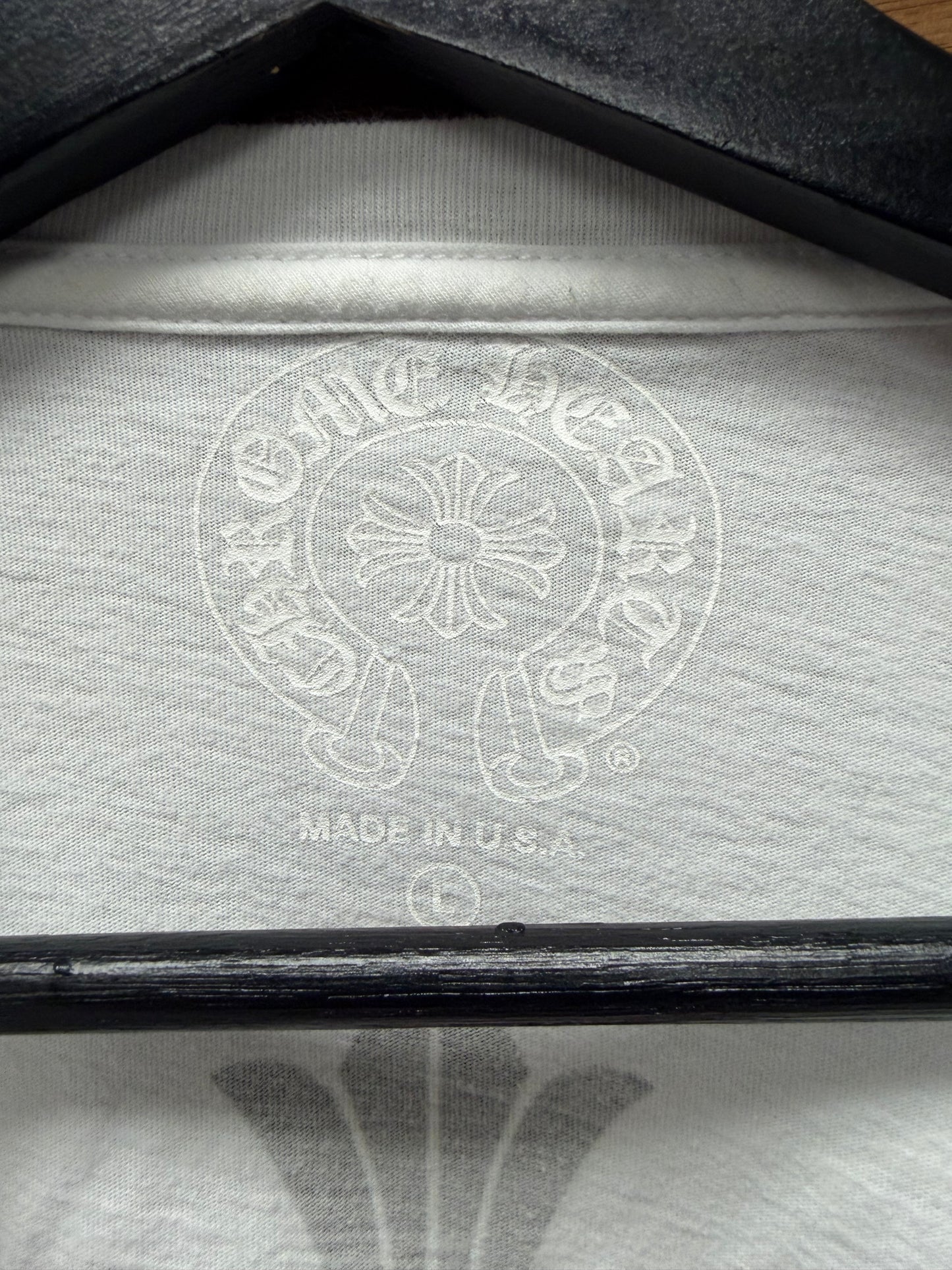 Chrome Hearts Multi-Color ‘Cemetery Cross’ White Short Sleeve Shirt