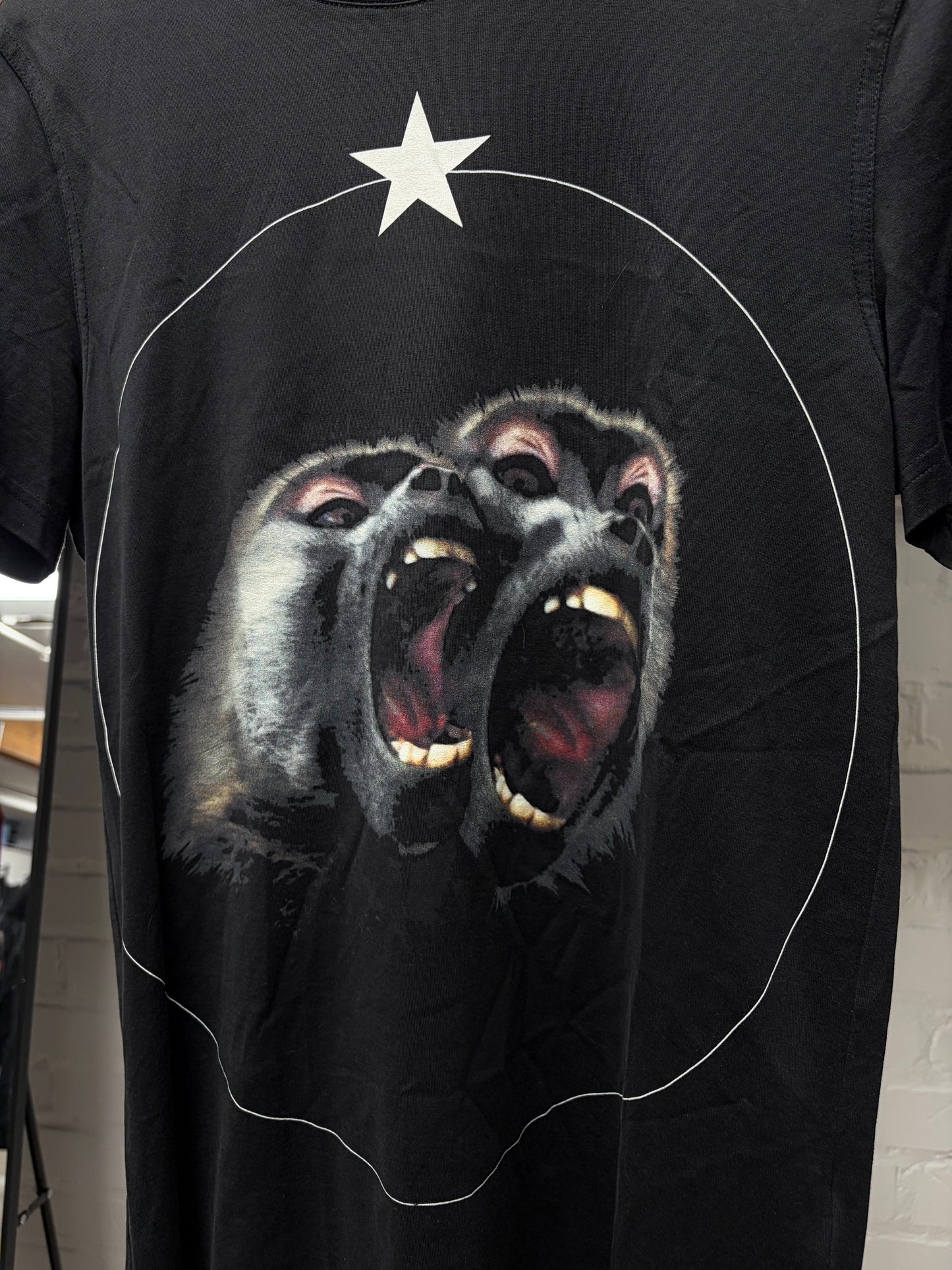 SS2016 Givenchy by Ricardo Tisci ‘Screaming Monkeys’ Black Graphic T-Shirt