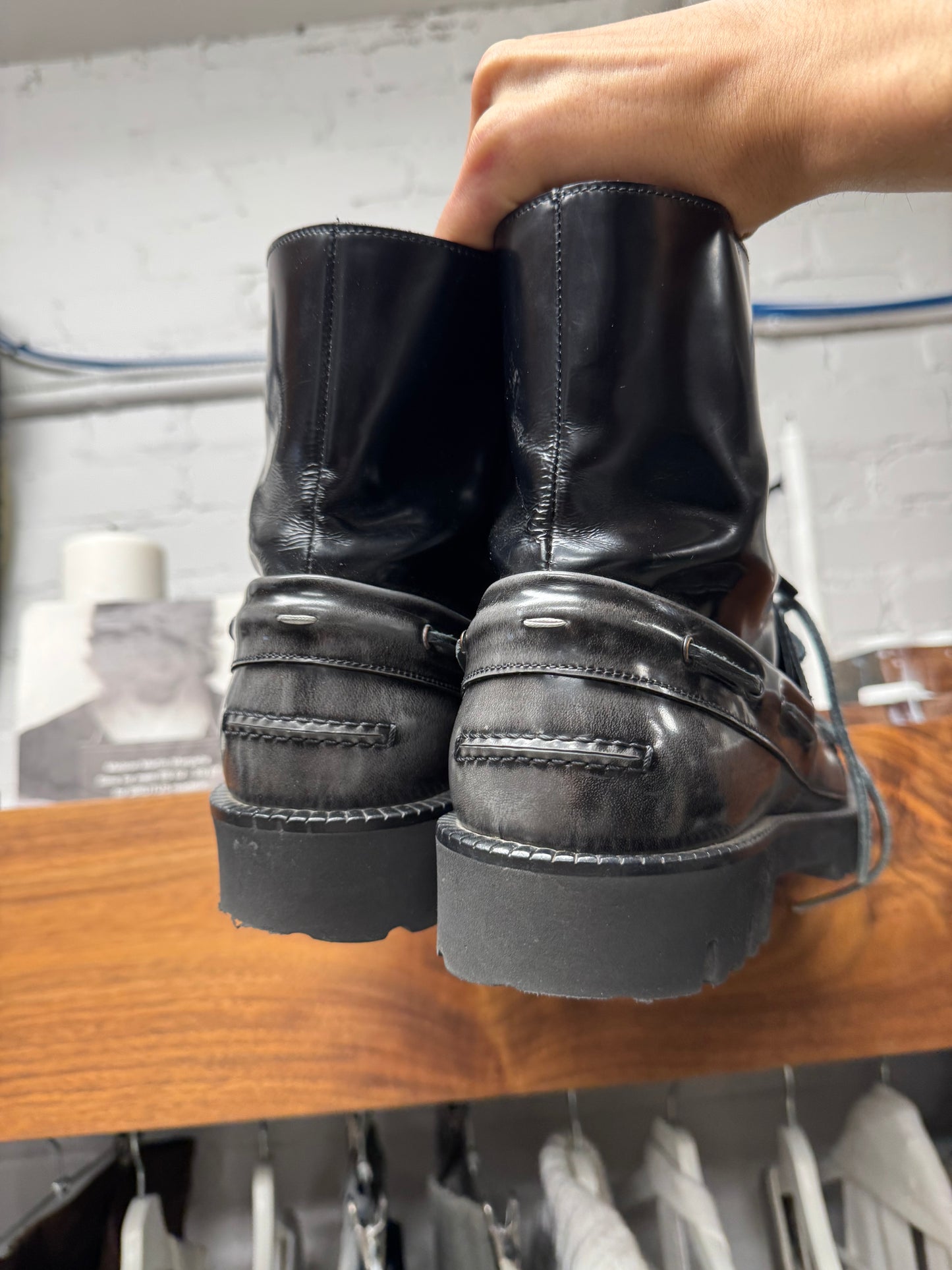 Maison Margiela ‘Splice’ Loafer/Combat Leather Boots