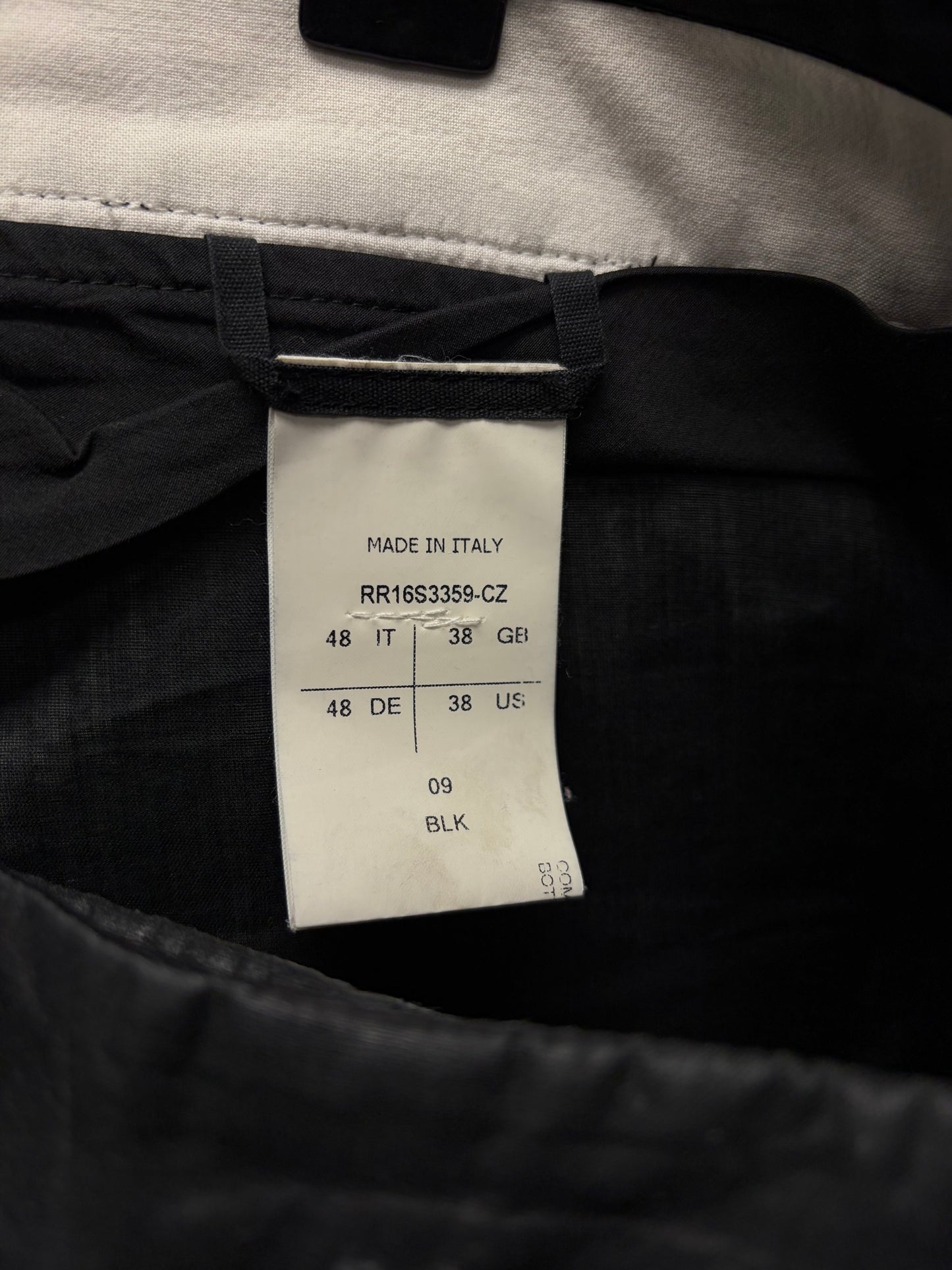 SS2016 Rick Owens ‘Cyclops’ Mainline Waxed Black Drop Crotch Cropped Trousers
