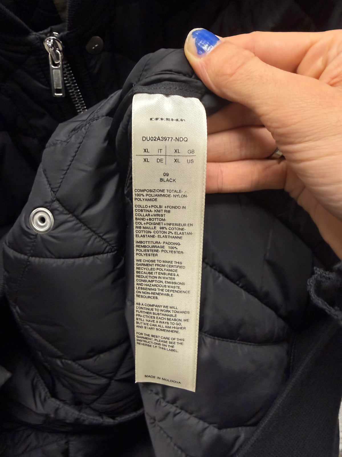 Rick Owens DRKSHDW Quilted Black Jumbo Bomber Jacket