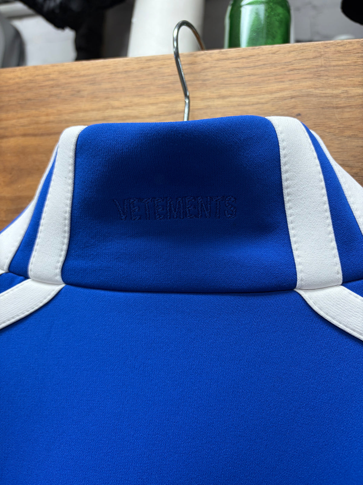 Vetements Blue/White Striped Drop Shoulder Zip-Up Track Jacket