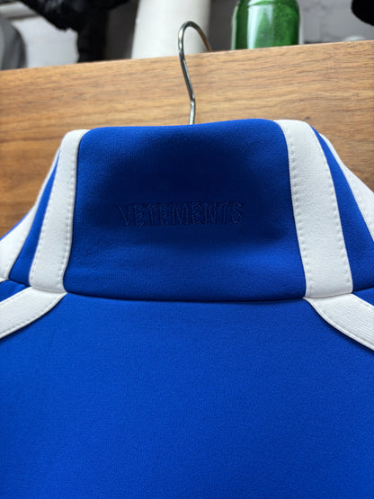 Vetements Blue/White Striped Drop Shoulder Zip-Up Track Jacket