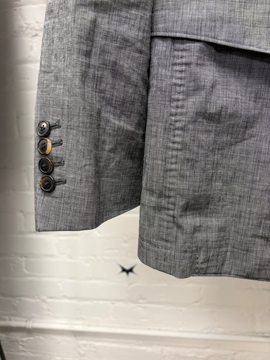 Dries Van Noten Grey Cotton/Linen Blend Blazer