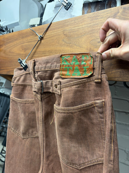 Kapital ‘Persimmon Tannin Dyed’ Buckle-Back Straight Leg Denim