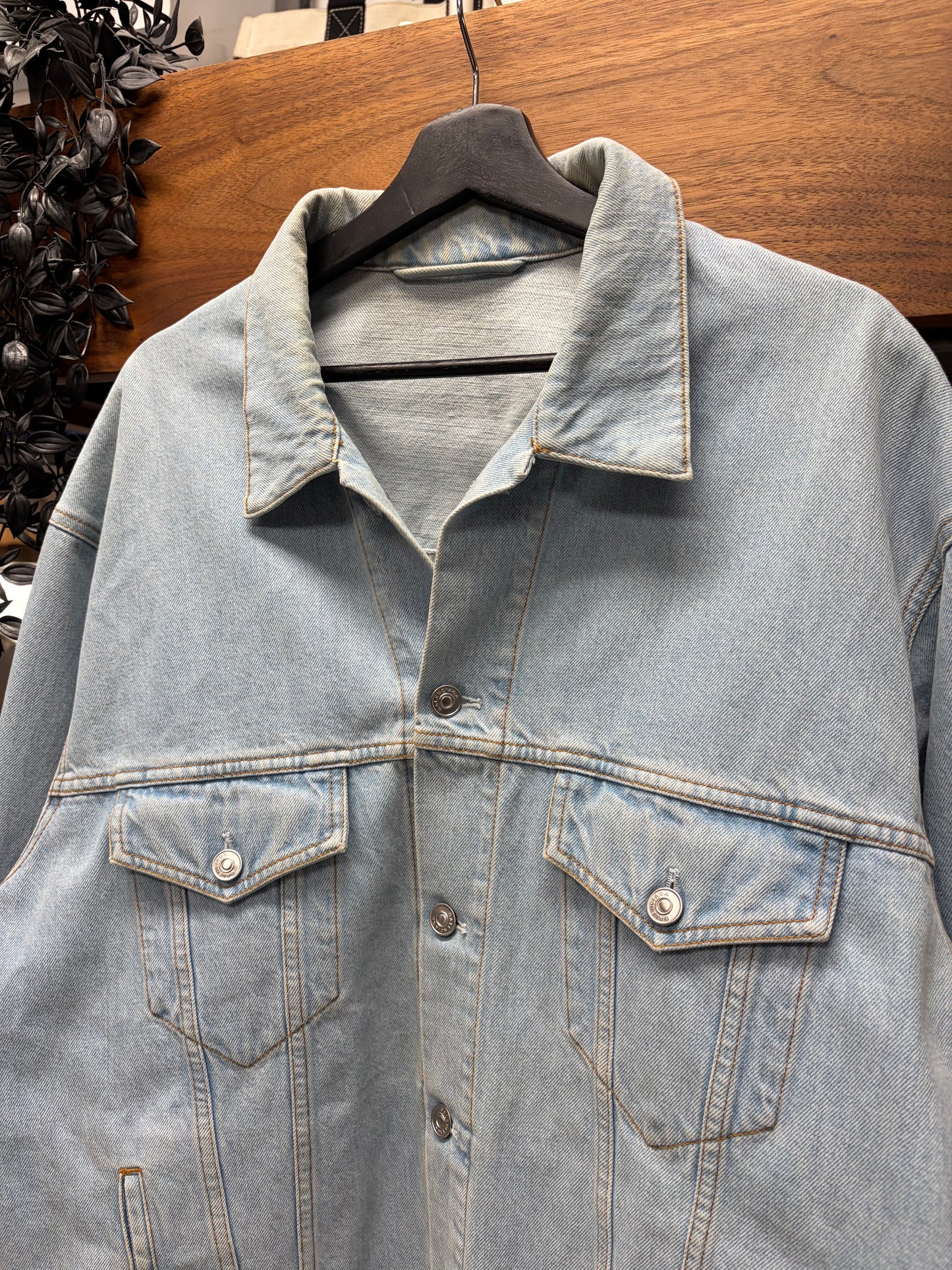 2017 Balenciaga Light Washed Blue Denim Trucker Jacket