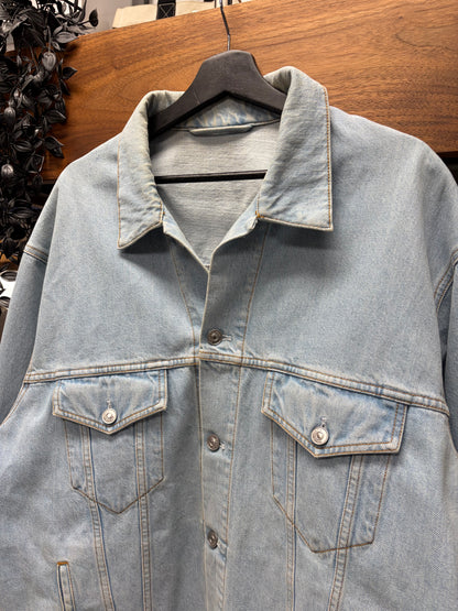 2017 Balenciaga Light Washed Blue Denim Trucker Jacket