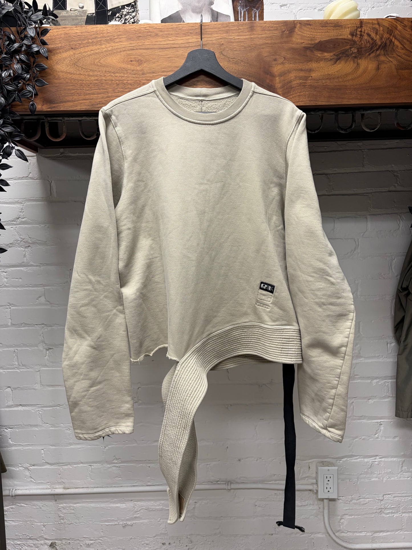 Rick Owens DRKSHDW ‘Creatch Strap’ Pearl Cotton Sweatshirt