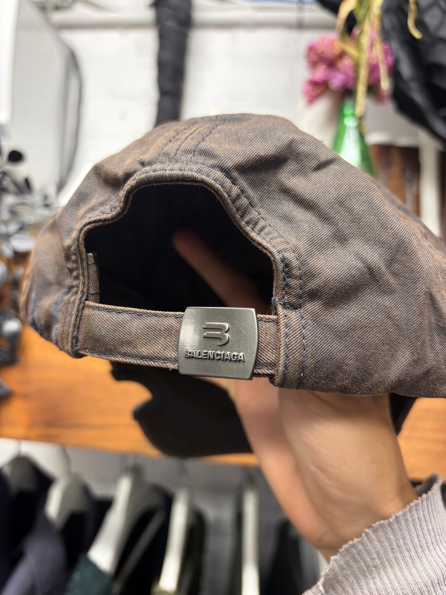 Balenciaga Intentionally Sun Faded ‘Sporty B Logo’ Distressed Baseball Cap