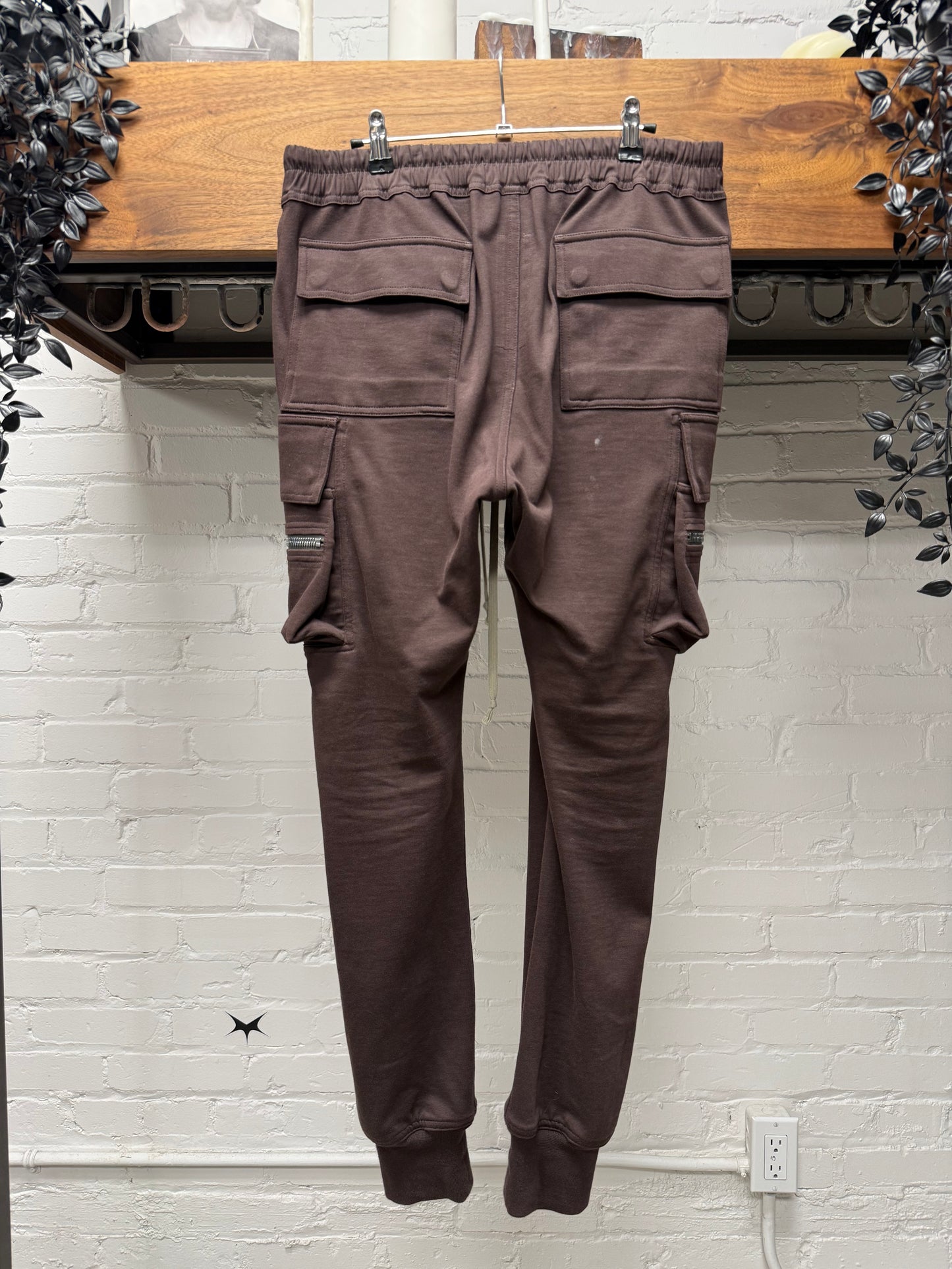 SS2022 Rick Owens ‘Fogachine’ Oxblood Red Drawstring Cargo Joggers