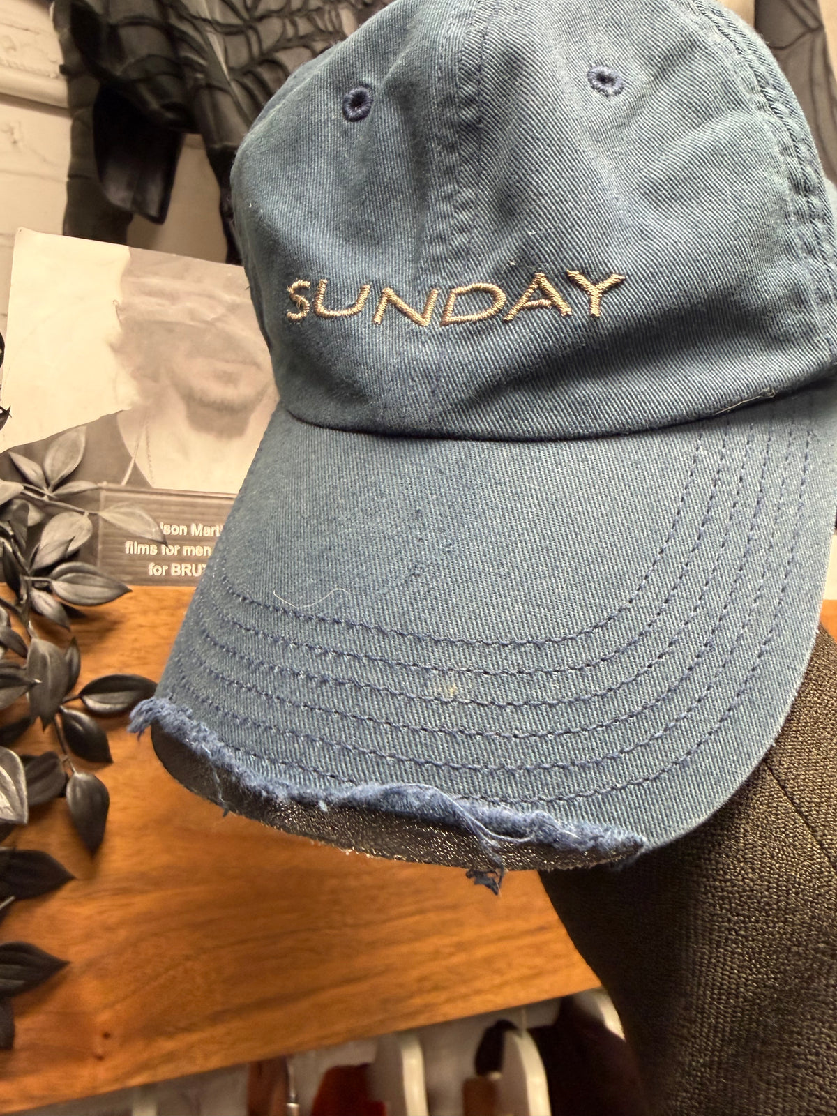 AW2018 Vetements x Reebok ‘Sunday’ Distressed Brim Baseball Cap