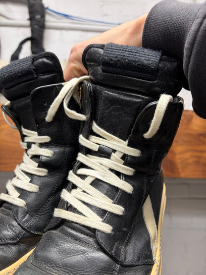 Rick Owens ‘Short Tongue’ Geobasket Black/Milk Sneakers