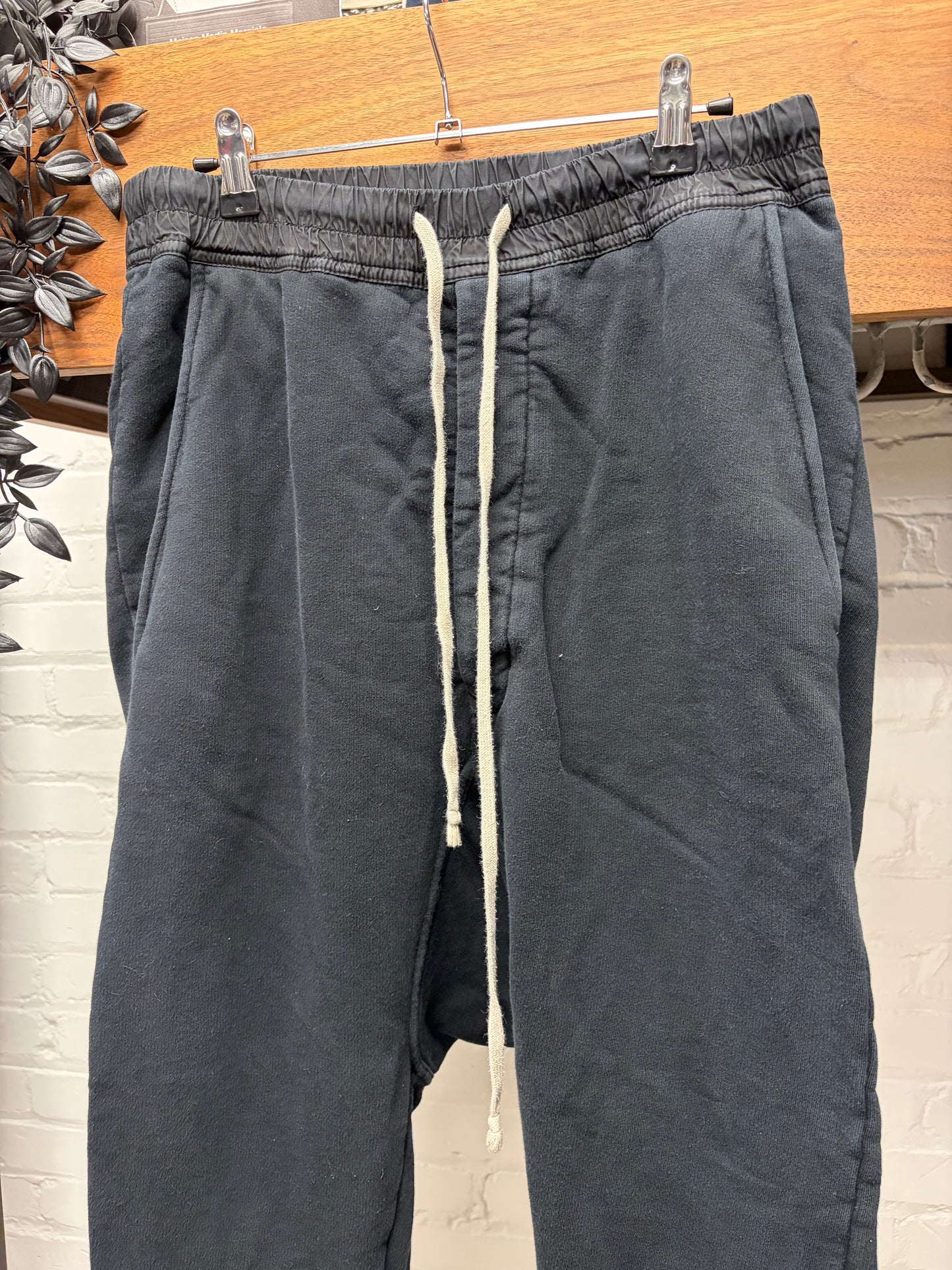 Rick Owens ‘Berlin’ Black Cotton Drawstring Sweatpants