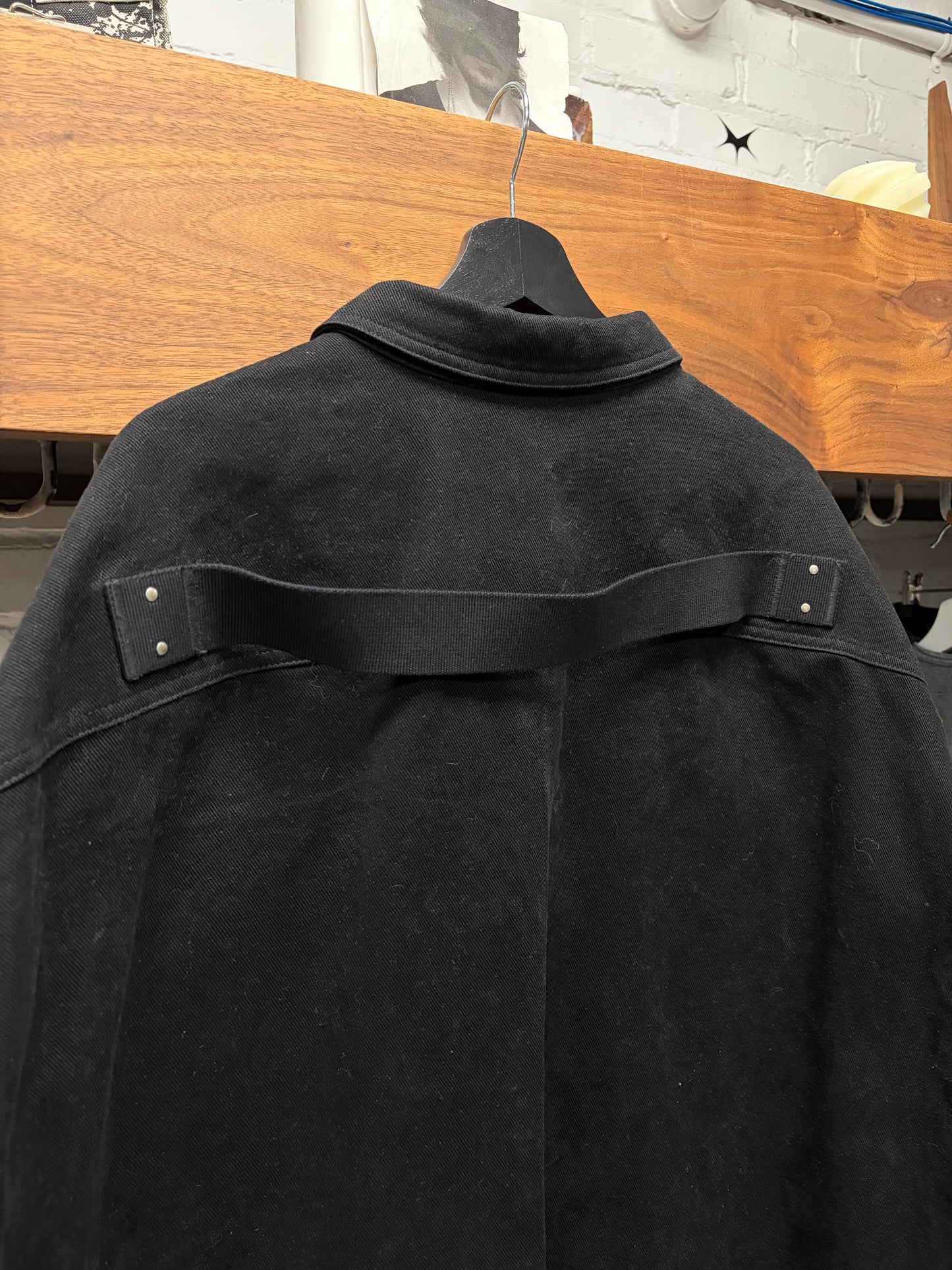 Rick Owens ‘Shoulder Strap’ Heavyweight Black Work-Shirt