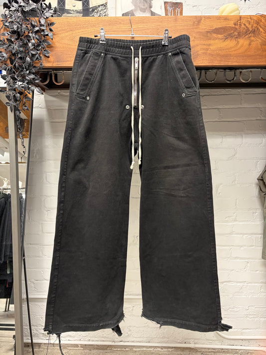 AW2022 Rick Owens ‘Strobe’ Mainline ‘Geth Bela’ Black Wide Drawstring Pants