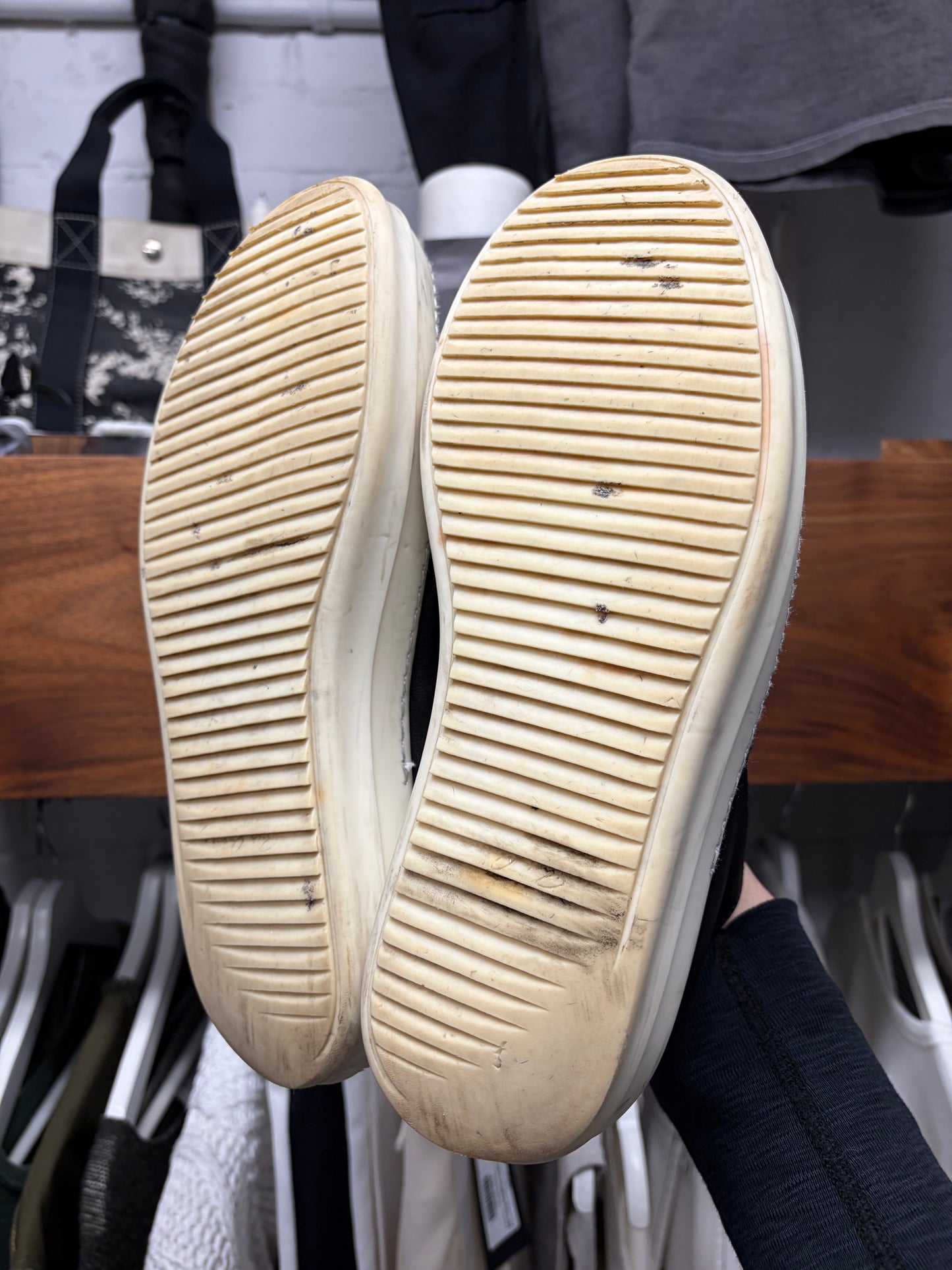 Rick Owens Leather Mainline ‘Ramones’ Black/Milk Low Top Sneakers