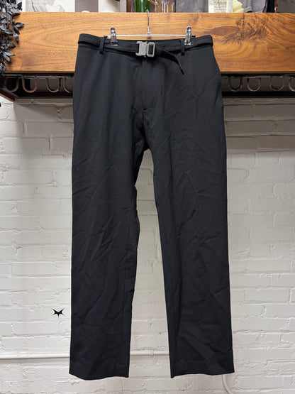 1017 Alyx 9SM ‘Roller Buckle Belt’ Black Wide Leg Trousers