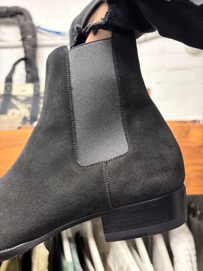 Saint Laurent ‘Wyatt’ Black Suede Chelsea Boot
