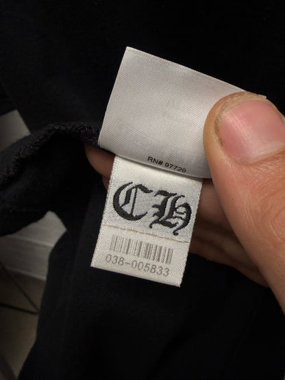 Chrome Hearts Black/Purple Scroll Neck Logo Short Sleeve Shirt