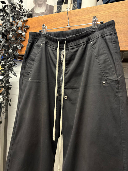 SS2023 Rick Owens Edfu ‘Bela’ Black Wide Leg Drawstring Pants