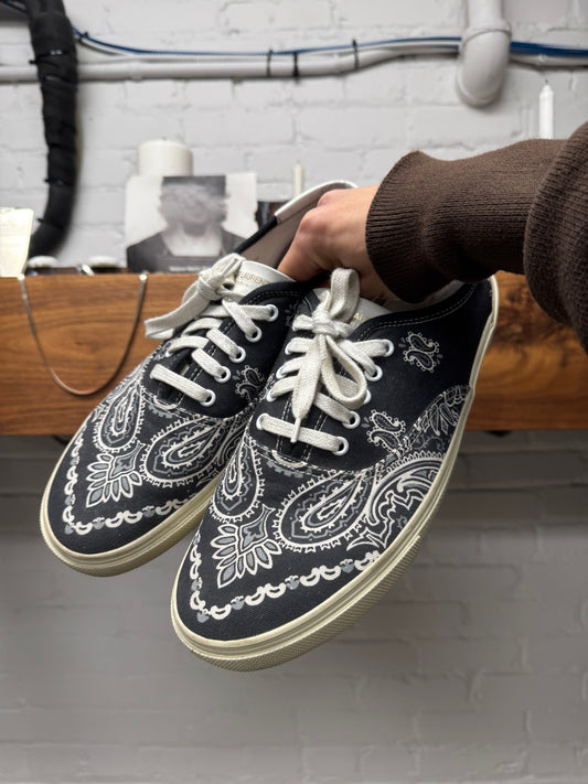 Saint Laurent ‘Skate’ Blue Paisley Low Top Sneakers