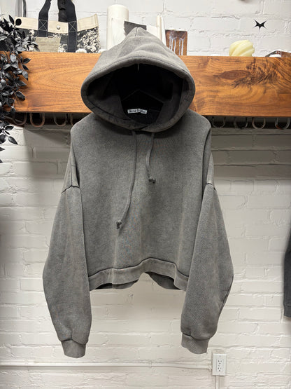 Acne Studios ‘Patch Logo’ Organic Cotton Cropped Pullover Hoodie