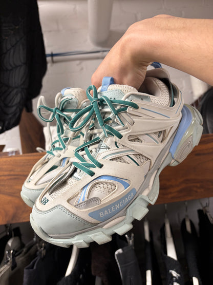 Balenciaga ‘Track Runner’ White/Blue Low Top Sneakers