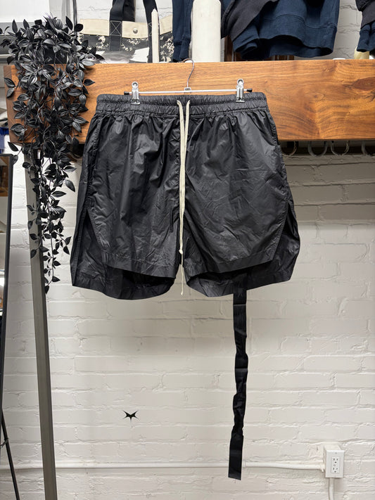 Rick Owens DRKSHDW ‘Boxer’ Black Nylon Drawstring Shorts