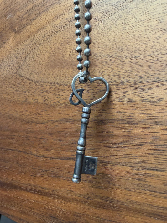 2003 Number (N)ine x Jam Home Made 925 Silver ‘Crying Heart’ Key Necklace