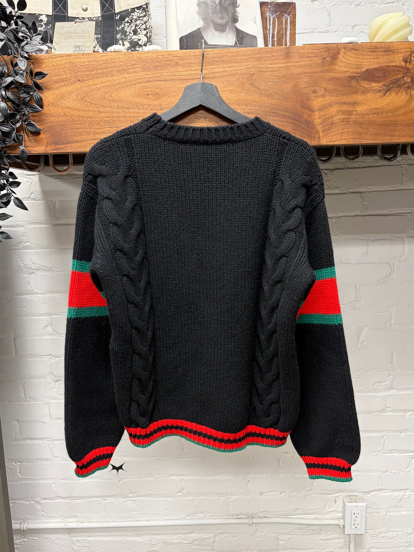 Gucci Cable Wool ‘Striped Logo’ Knit Sweater