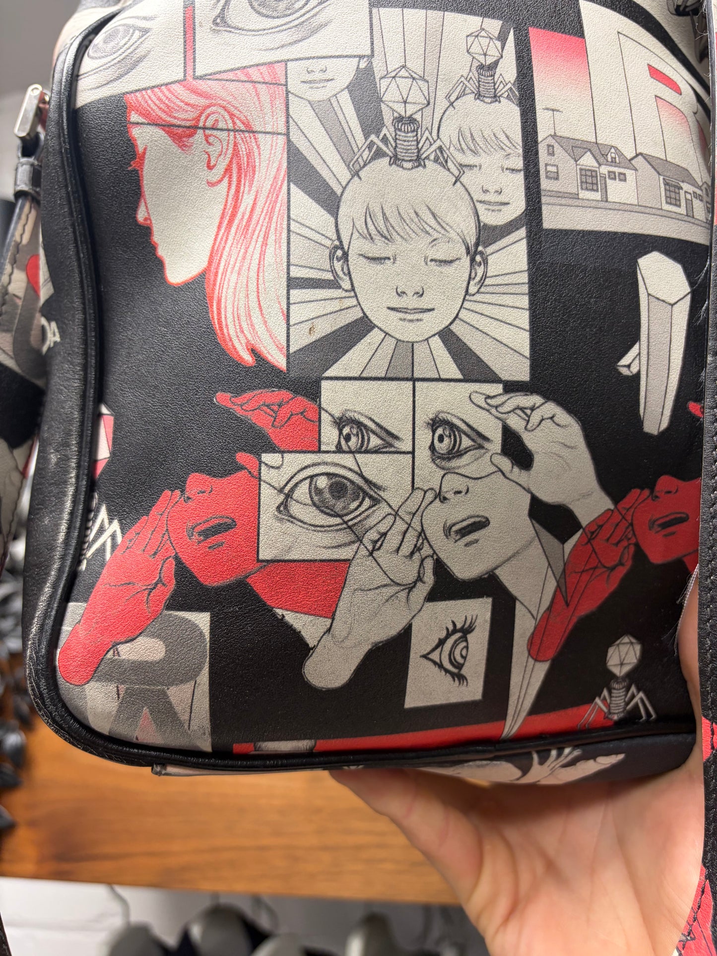 SS2018 Prada ‘Comic Strip’ Full Print Leather Crossbody Bag