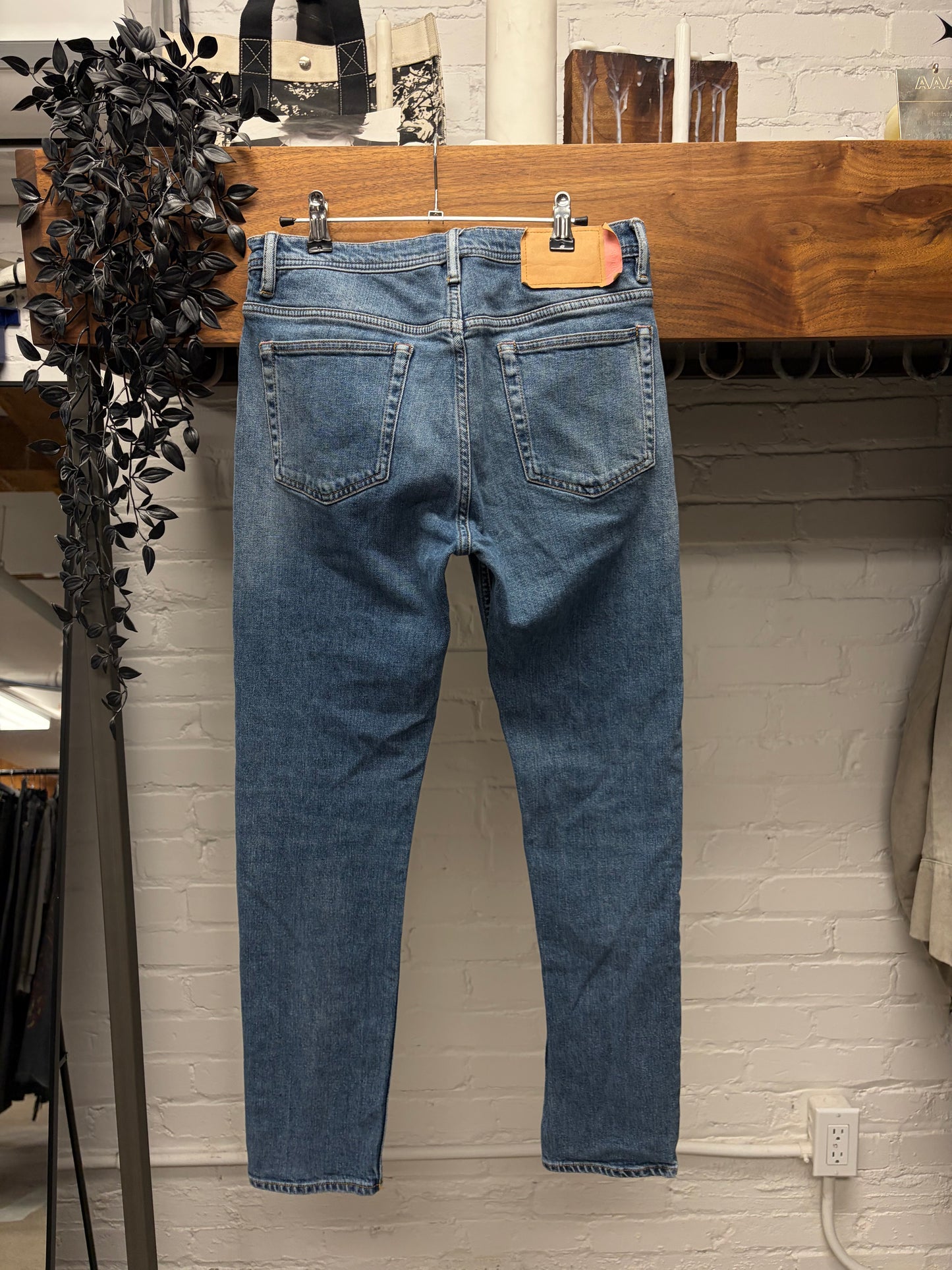Acne Studios River Mid Blue Wash Skinny Jeans