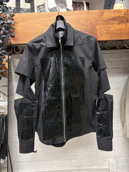 Hood by Air ‘Triple Collar’ Wax Panelled Black Track Jacket