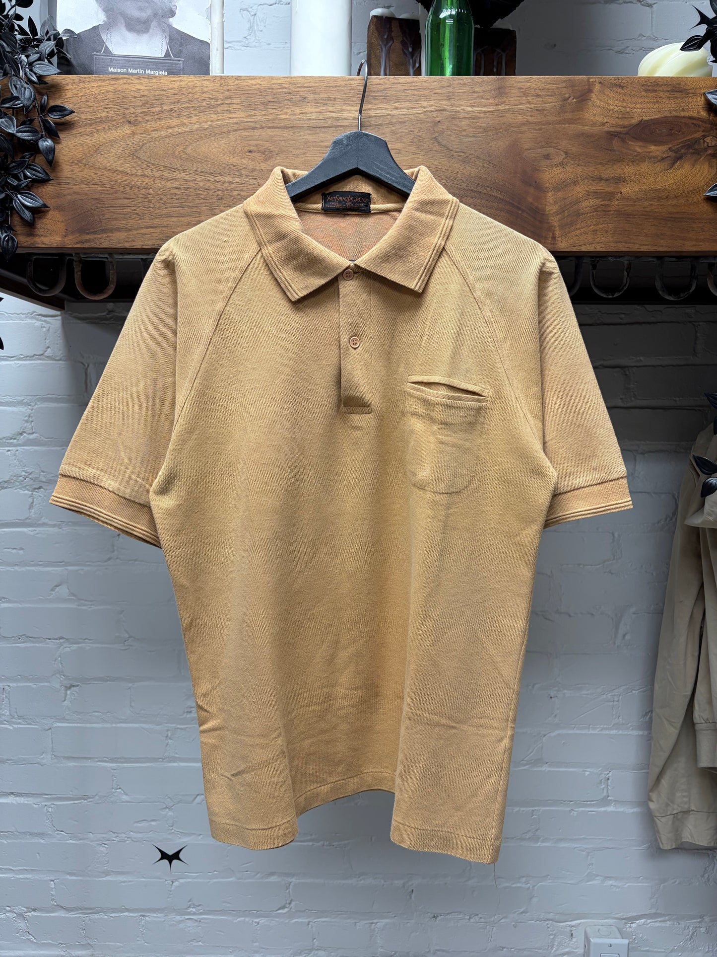 Vintage Yves Saint Laurent Orange ‘YSL’ Embroidered Logo Polo