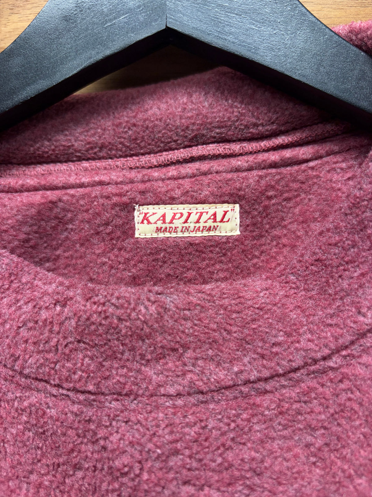 Kapital ‘Kesa’ Rustic Red Fleece Scarf Wrapped Pullover Hoodie