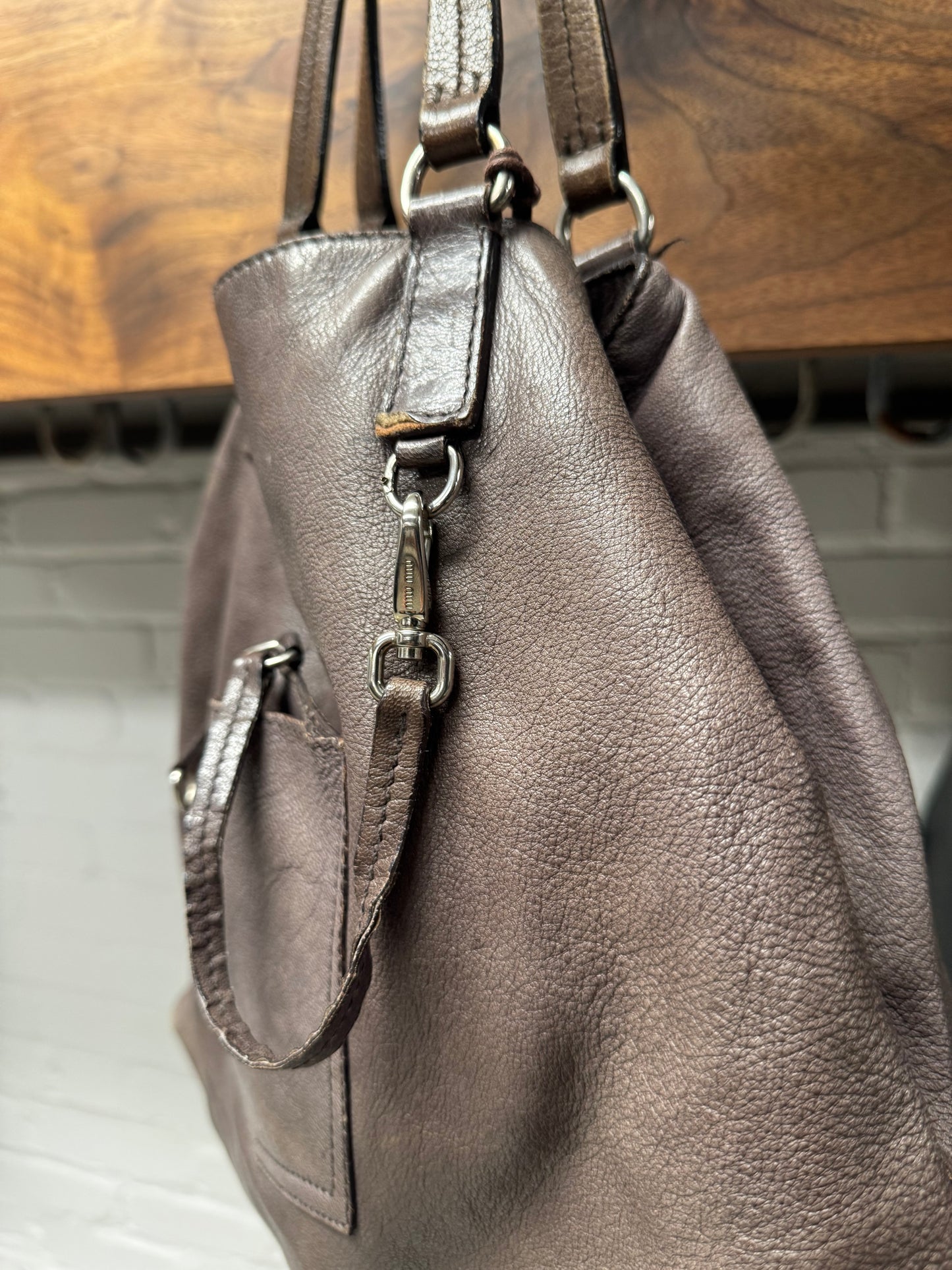 Miu Miu Bruise Purple Leather Shoulder Bag