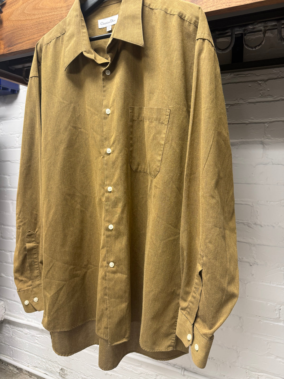 Vintage Christian Dior Caramel Brown Button Up Shirt