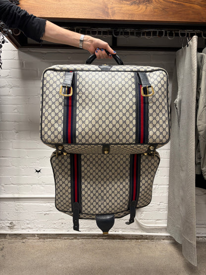 Vintage 1980s Gucci ‘Guccisima’ Monogram Top Handle Canvas Large Luggage Bag