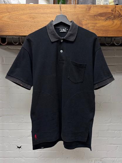 Hysteric Glamour Faded Black Bleach Distressed Polo