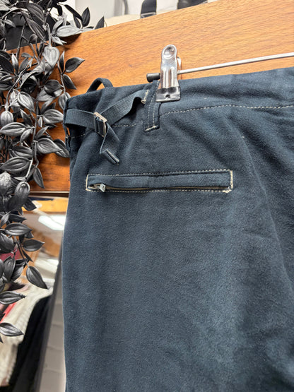 AW1999 Helmut Lang Runway Dark Blue Moleskin ‘Bondage’ Cargo Pants