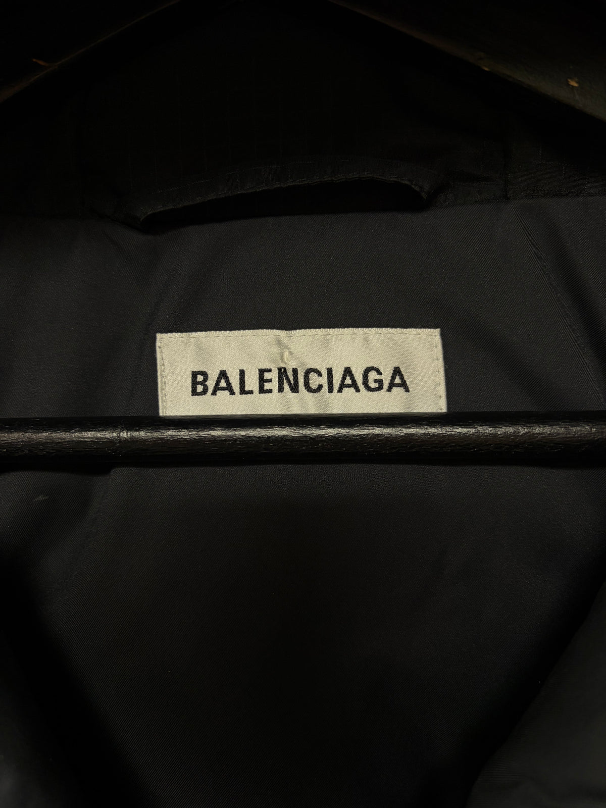 2018 Balenciaga Black Ripstop Cropped Fit Down Filled Puffer Jacket