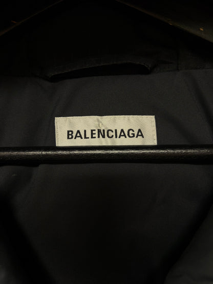 2018 Balenciaga Black Ripstop Cropped Fit Down Filled Puffer Jacket