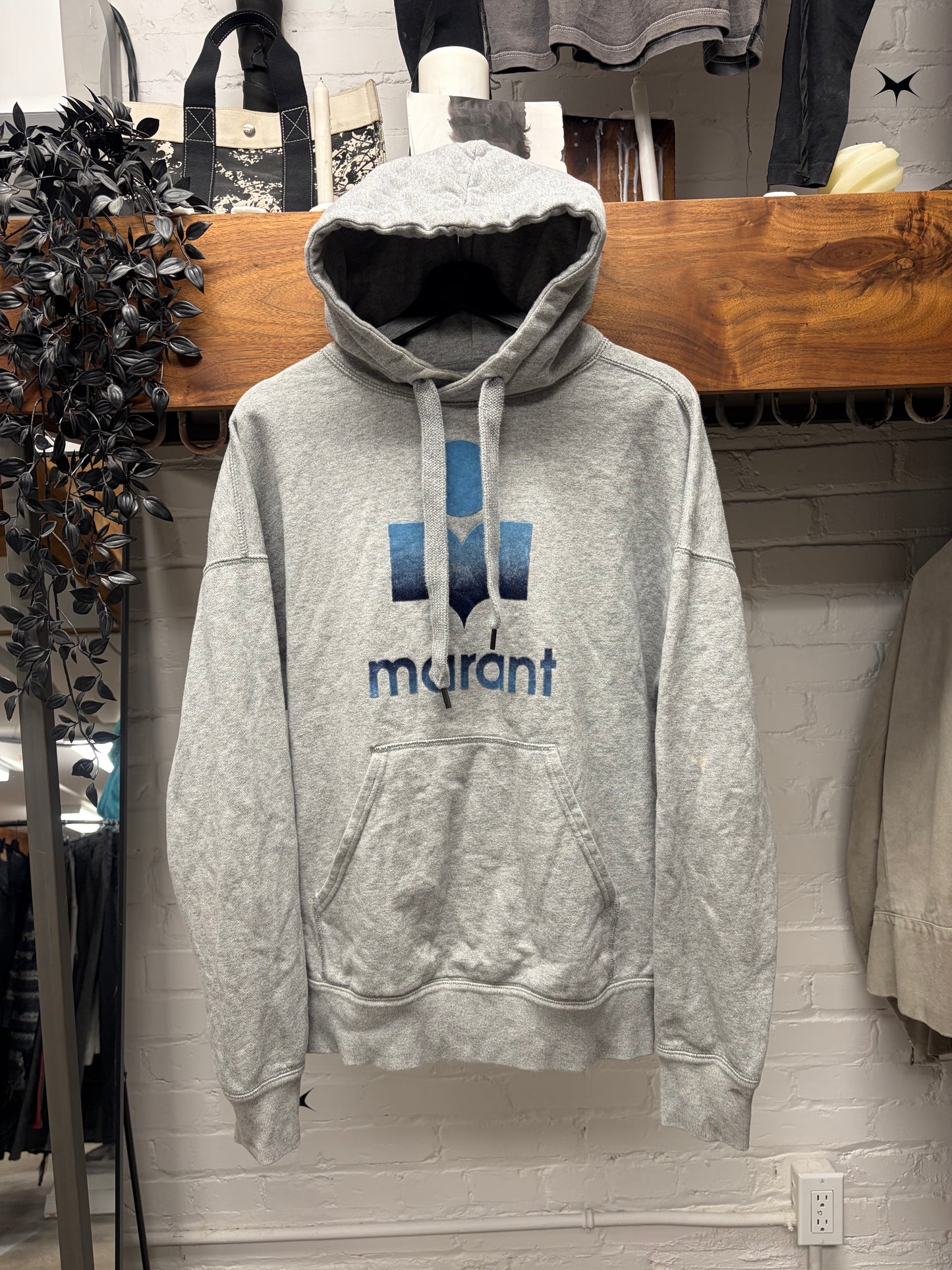 Isabel Marant Grey/Blue Logo Hoodie