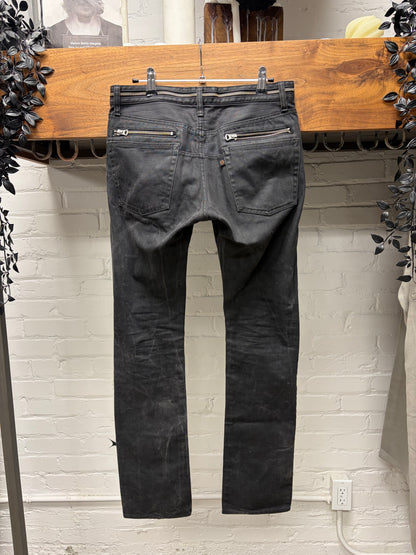 SS2007 Undercover ‘Purple’ Zipper Waist Detailed Black Skinny Jeans
