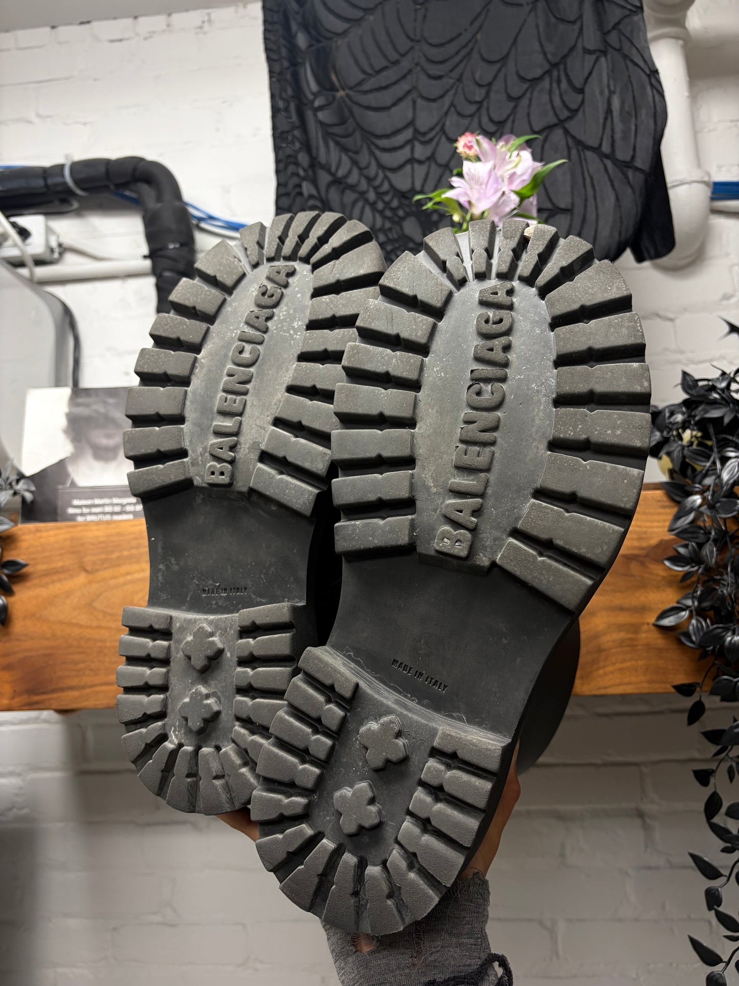 Balenciaga ‘Steroid’ Lace-Up Oversized Black Combat Boots